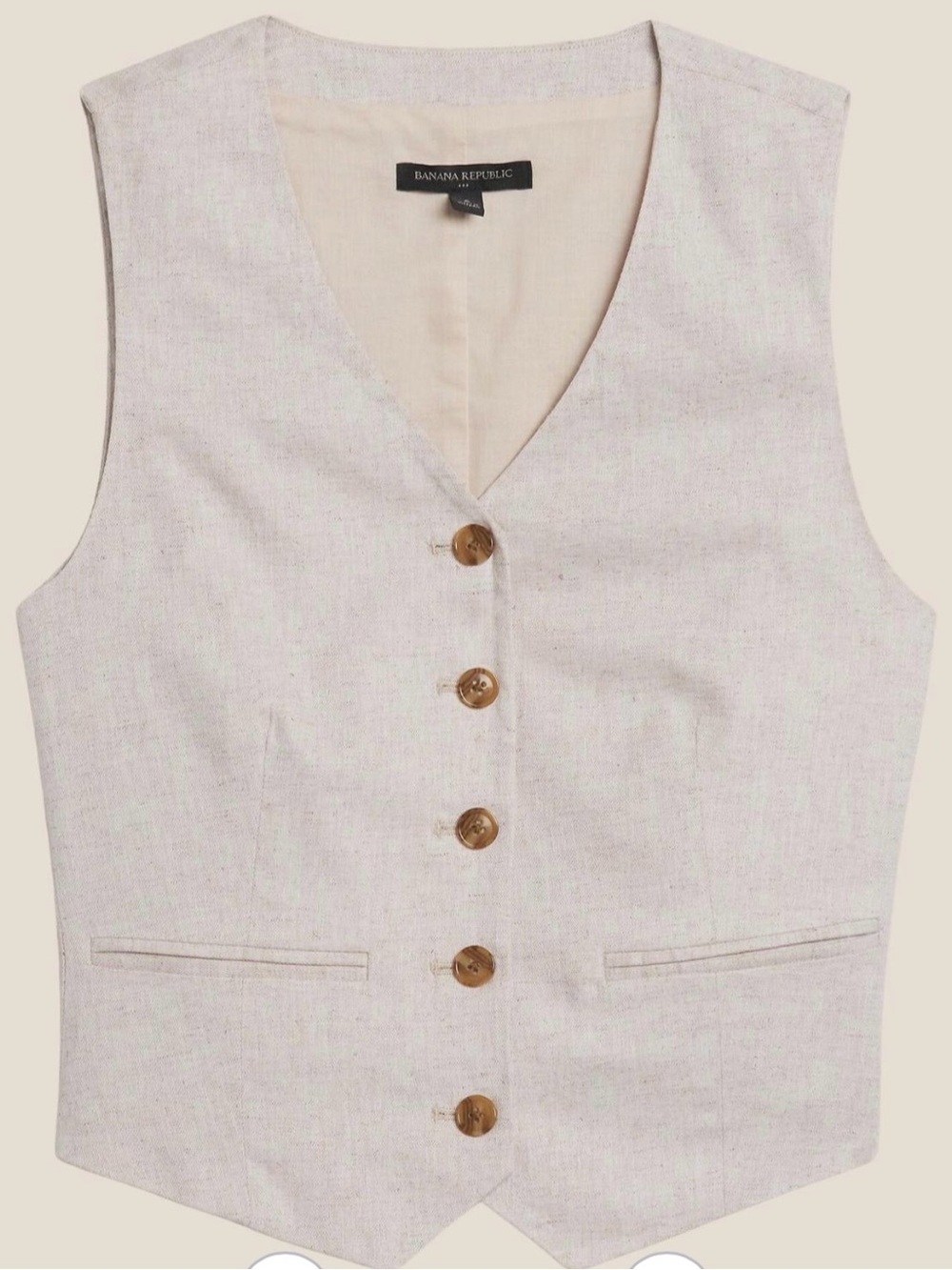 Banana Republic Linen Cotton Adjustable Vest Size 0